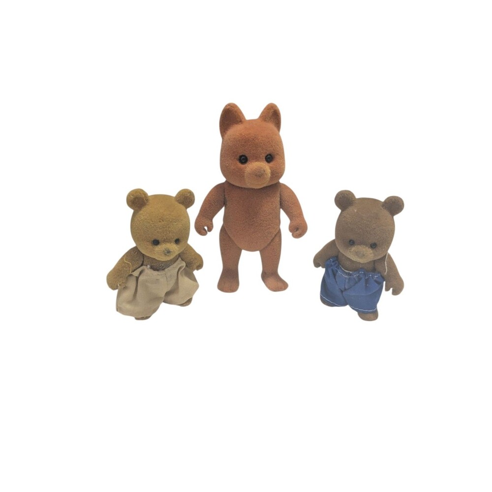 Vintage 80s Mapletown Sylvanian  Calico Critters Bobby Bear & Sons